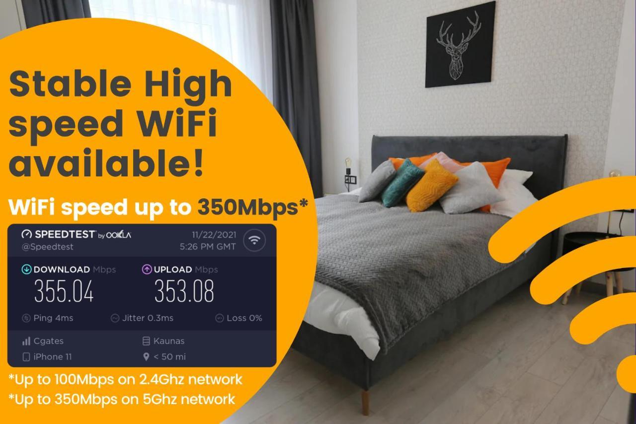 Comfy 2 Room Apartment - Free Parking - 350Mbps Wifi - Netflix Kaunas Ngoại thất bức ảnh